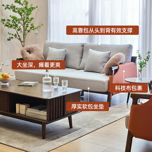 喜梦宝沙发现代简约布艺沙发客厅家用小户型脚三人位家具 商品图3