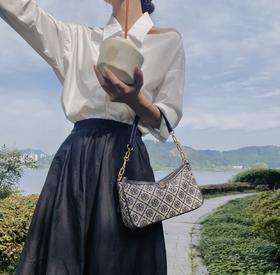TORY BURCH汤丽柏琦 TB TMONOGRAM提花拉链斜挎腋下包女包 直邮