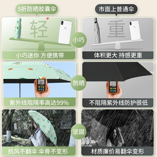 大量批发胶囊太阳伞女防晒防紫外线遮阳晴雨伞两用迷你五折叠超轻 商品图2