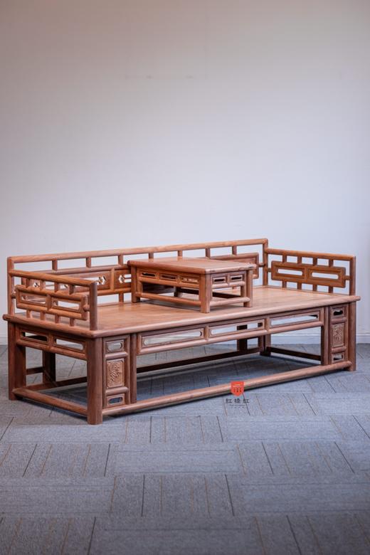 红桥红  家具严选  缅甸花梨（大果紫檀）【200 三围栏杆 小罗汉床 两件套】 商品图1