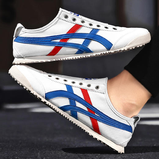「五款配色」潮情侣帆布阿甘鞋 运动休闲鞋男免鞋带一脚蹬小白鞋平底板鞋 商品图2