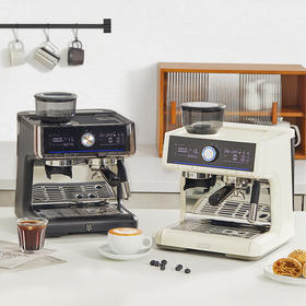 马克西姆鲶鱼意式浓缩咖啡机 黑色 / 米白 全半自动家用小型磨豆一体机