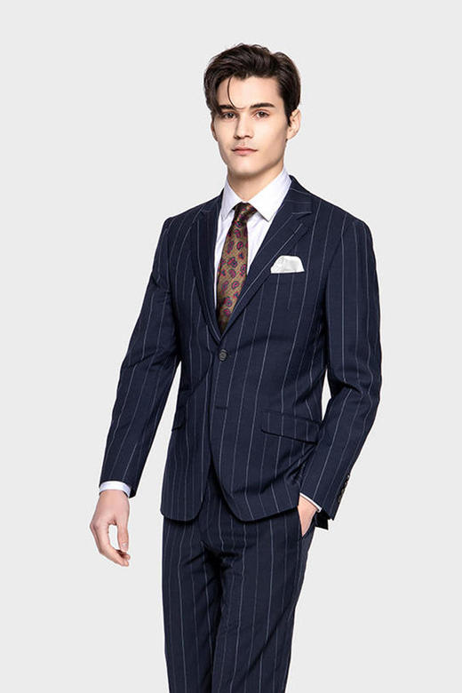 callisto海军蓝条纹西服上装 SPBWJ002NA 商品图0