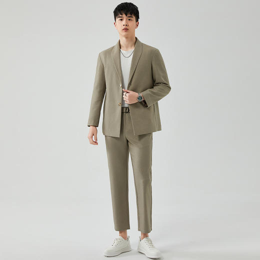 【送腰带 西装+西裤】罗蒙男士西服套装商务休闲日常时尚帅气西服套装两件套 商品图4