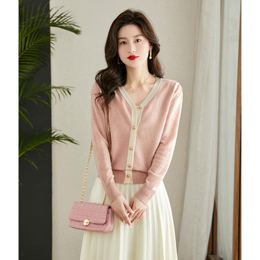 针织开衫女短款毛衣外套，外搭配裙子上衣洋气小衫CC-16-6629 商品图0