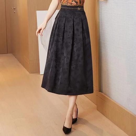 A1225提花半身裙女夏季中长款百褶裙遮肉显瘦裙子 商品图1