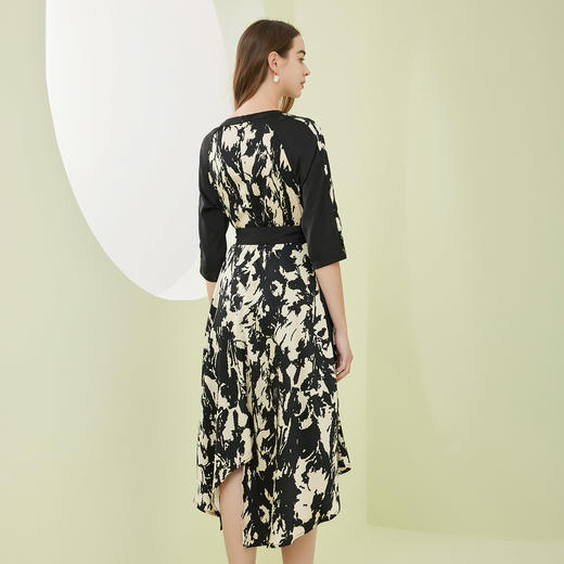 NF848斯尔丽瑟俪2023春夏新品撞色印花大摆法式优雅浪漫连衣裙 商品图1