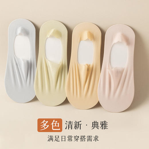 【超值12双装❗️超薄隐形船袜】薄如蝉翼，清凉透气不闷脚，强拉不掉跟不勒脚，降温凉爽更舒适男女船袜短袜子，女士硅胶防滑不掉跟冰丝棉底父亲节礼物新年礼盒年货礼盒 商品图4
