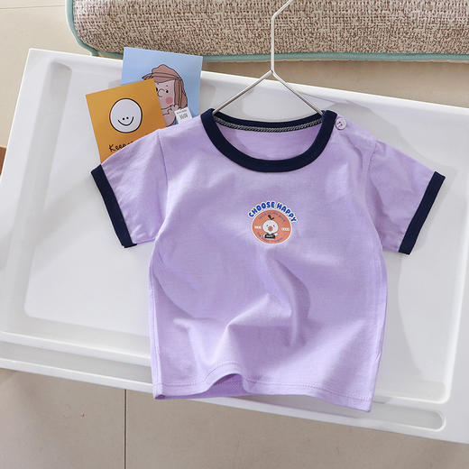 【买1送1 捡漏29.9/2件】儿童短袖纯棉透气A类质检80-140码男童女童印花可爱 商品图3