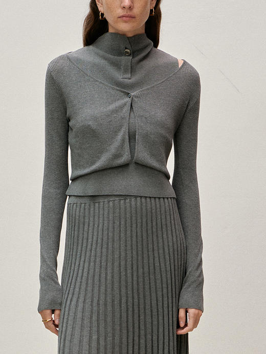 Viktoria Chan | SS23098 Shelby mini cardigan [针织开衫 灰 ] 商品图3