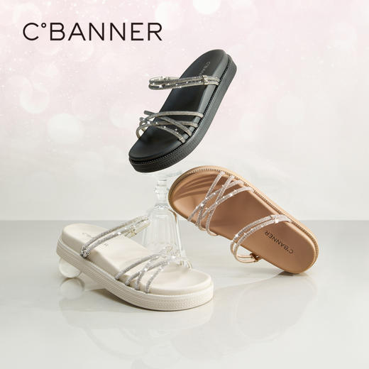 千百度女鞋夏季凉拖鞋厚底踩屎感拖鞋外穿气质配裙子 A23311605 商品图4