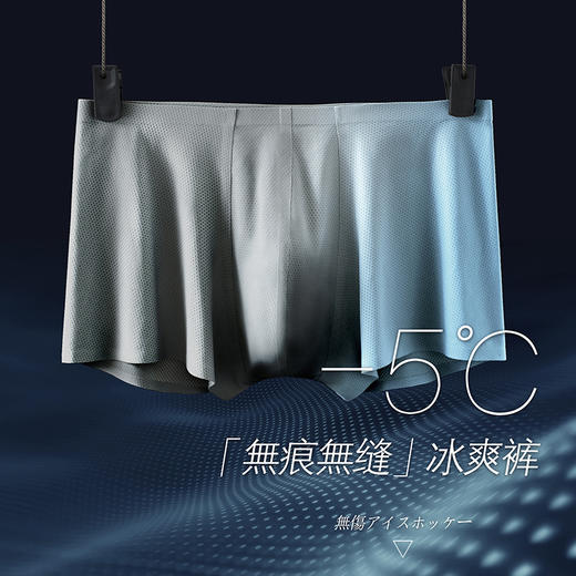 日本MILMUMU黑洞内裤男平角冰丝超薄夏无痕透气网眼性感四角速干 商品图1