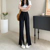 开叉阔腿裤女夏季薄款高腰宽松显瘦垂感西装直筒长裤拖地休闲裤子 商品缩略图5