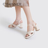 千百度女鞋夏季时装凉鞋百搭超高跟凉鞋一字带真皮鞋 A23350960 商品缩略图0
