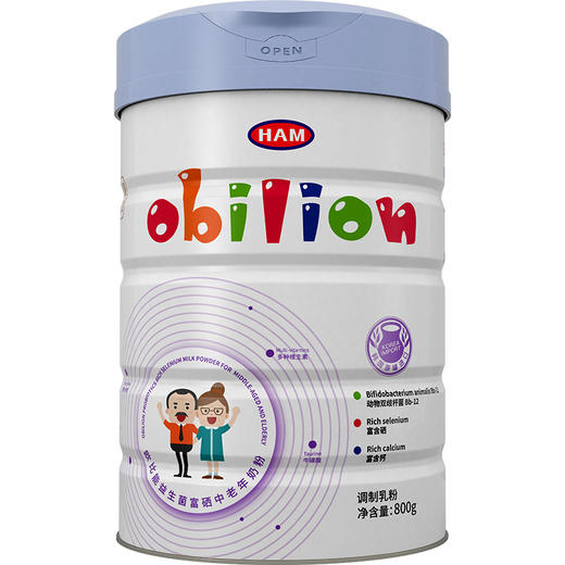 欧比能益生菌富硒中老年奶粉800G 商品图0
