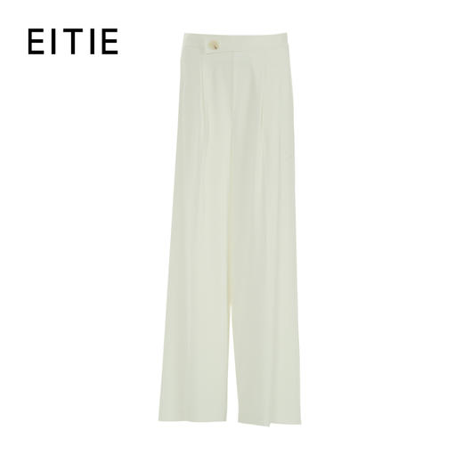 EITIE爱特爱夏季新款高腰阔腿裤通勤宽松百搭纯色裤7405105 商品图4