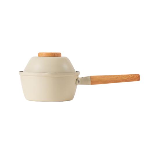 三禾 奶锅宝宝辅食锅婴儿煎煮一体锅不粘锅家用汤泡面锅 奶白 18cm 商品图0