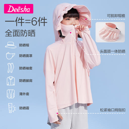 笛莎Deehsha 童装女童防晒服2023夏季新款时尚防晒外套 商品图1