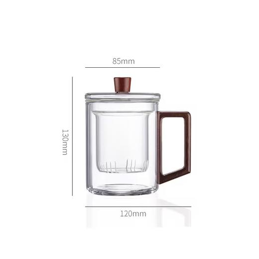 明尚德岳峙玻璃杯高硼硅耐热玻璃泡茶把杯400ml 商品图5