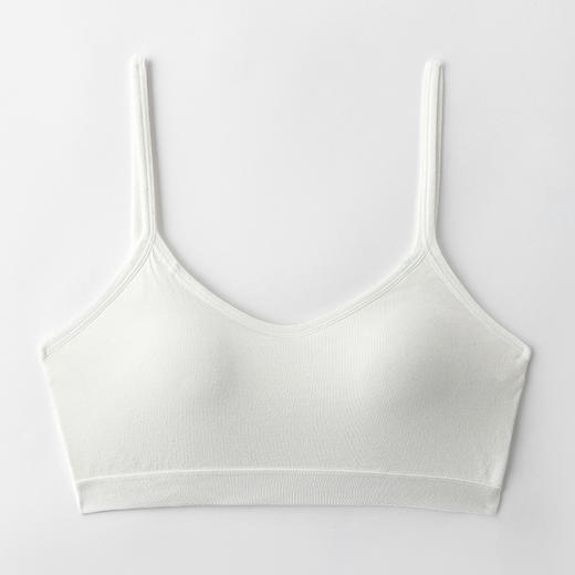 【纯棉超亲肤！无痕美背内衣】软软糯糯，带胸垫一体无钢圈文胸，小吊带美背纯棉内衣女抹胸裹胸打底白色内搭 商品图4