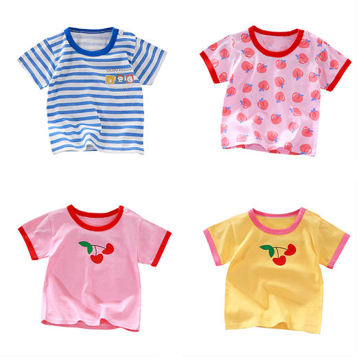 【买1送1 捡漏29.9/2件】儿童短袖纯棉透气A类质检80-140码男童女童印花可爱 商品图11