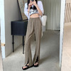 开叉阔腿裤女夏季薄款高腰宽松显瘦垂感西装直筒长裤拖地休闲裤子 商品缩略图8