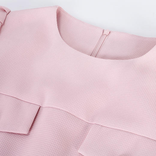 NF840斯尔丽瑟俪2023春夏新品圆领装饰口袋收腰大摆OL风连衣裙 商品图4