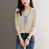 假两件针织开衫薄款，洋气拼色V领上衣CC-56-2310 商品缩略图7