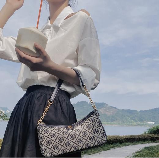 TORY BURCH汤丽柏琦 TB TMONOGRAM提花拉链斜挎腋下包女包 直邮 商品图1