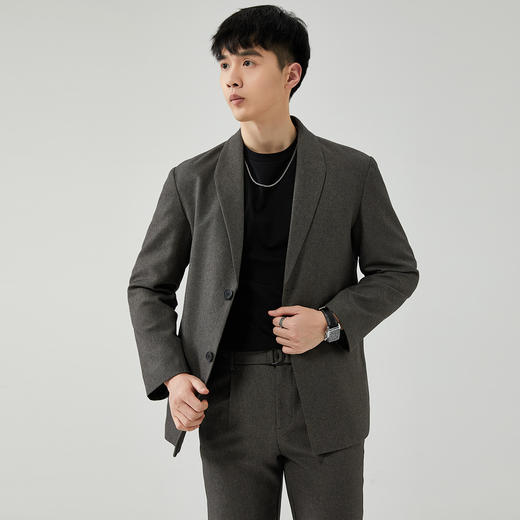 【送腰带 西装+西裤】罗蒙男士西服套装商务休闲日常时尚帅气西服套装两件套 商品图2