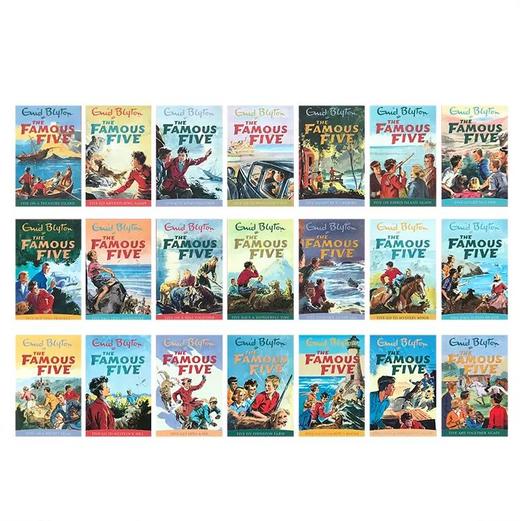 英文原版Enid Blyton Famous Five Series 五个小伙伴历险记章节小说21册套装 商品图1