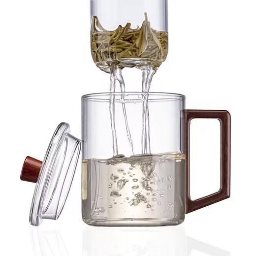 明尚德岳峙玻璃杯高硼硅耐热玻璃泡茶把杯400ml 商品图4