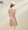 MC2法式V领条纹T恤裙2023夏新款收腰显瘦A字裙小个子气质连衣裙 商品缩略图3