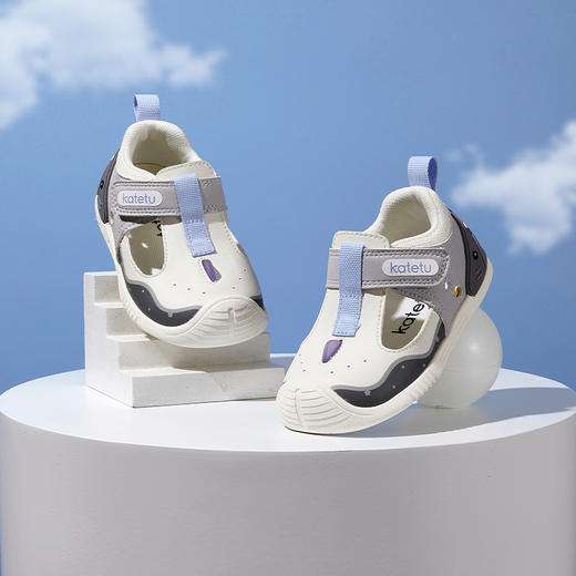 卡特兔儿童包头凉鞋男童2023新款防滑透气宝宝学步机能鞋沙滩鞋 商品图1