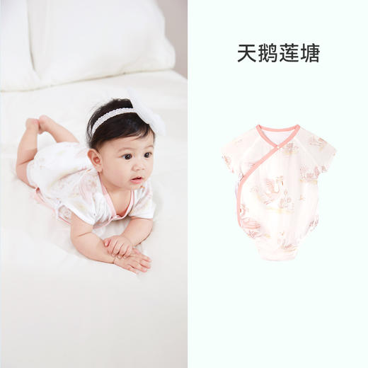【秒杀】i-baby/英伦宝贝 春夏绢丝抑菌短袖系带连体衣/包屁衣 薄款春夏装 商品图6