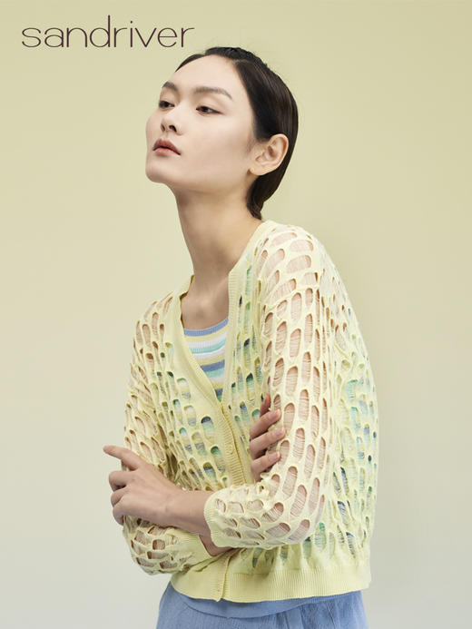 破洞镂空开衫 SJS95W056K 商品图2