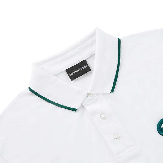 EMPORIO ARMANI 阿玛尼 EA刺绣鹰标纯棉简约翻领休闲男短袖POLO衫 6L1FA5 1JTKZ 商品图3