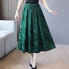 A1225提花半身裙女夏季中长款百褶裙遮肉显瘦裙子 商品缩略图3