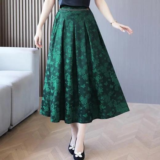 A1225提花半身裙女夏季中长款百褶裙遮肉显瘦裙子 商品图3