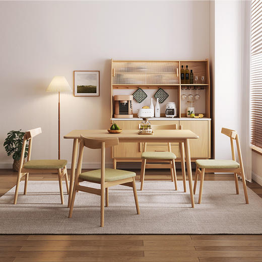 喜梦宝餐桌一桌四椅桌子吃饭家用长桌餐厅饭桌靠墙书桌 商品图0