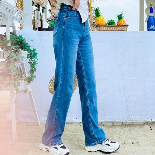 【百图lulu定制】【幸福牛仔裤】弹力面料 超软牛仔直筒裤 商品图8