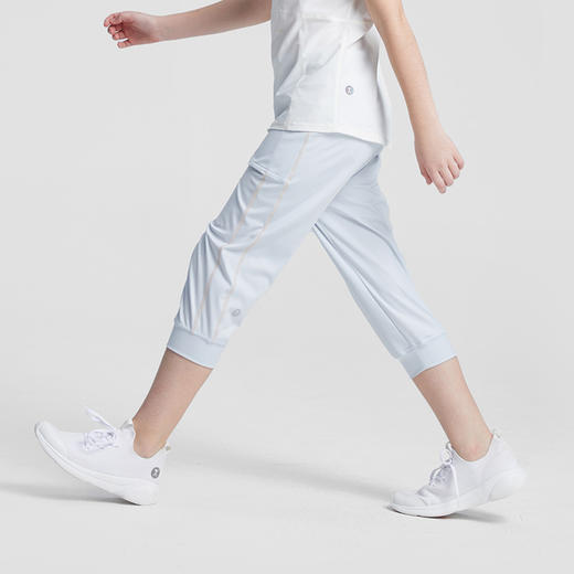 【福利】moodytiger女童裤子2023夏装新款百搭宽松弹力柔软防晒运动七分裤M32211301 商品图3