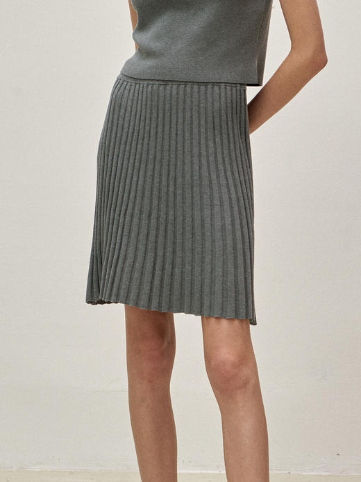 Viktoria Chan | SS23050 Shelby short knit skirt [ 针织半裙 灰 / 卡其 ] 商品图8