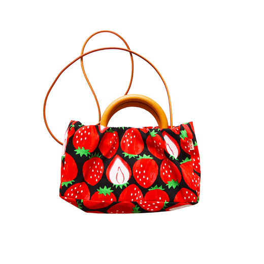 HUJI祤集sunrise手提斜挎包插画樱桃草莓 商品图8