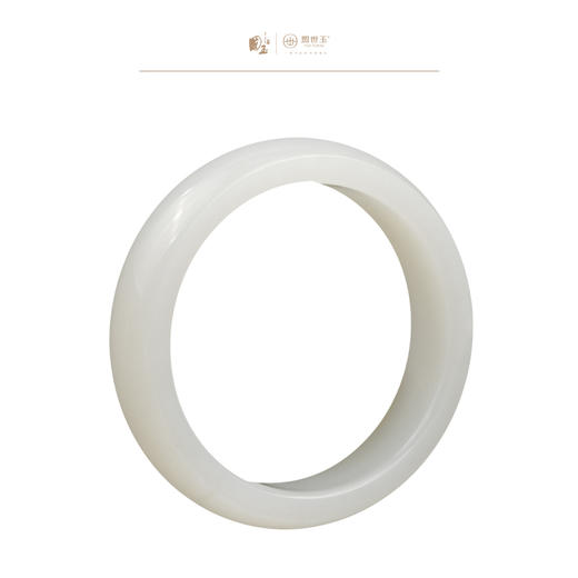 新疆国玉盟世玉和田玉羊脂玉手镯圈口60.9【带证书·顺丰物流】 商品图0