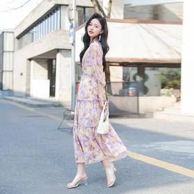 新款田园风碎花连衣裙，小众设计感修身显瘦气质仙女裙HR-WQ23269