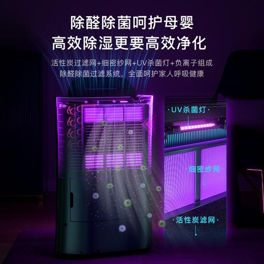 OGNAL英国奥戈那除湿机家用空气净化一体抽湿机静音别墅室内吸湿回南天防潮梅雨季干燥机祛湿大面积神器  墨绿色/白色 商品图2