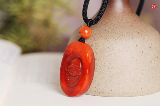 南红精雕【笑佛】吊坠 赠证书 商品图1