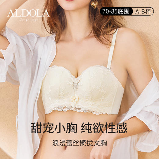雅黛丽内衣女小胸聚拢性感蕾丝文胸无钢圈少女风胸罩 商品图0