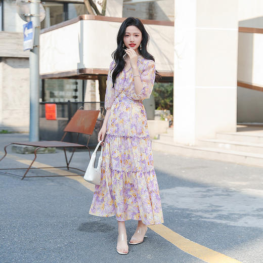 新款田园风碎花连衣裙，小众设计感修身显瘦气质仙女裙HR-WQ23269 商品图1